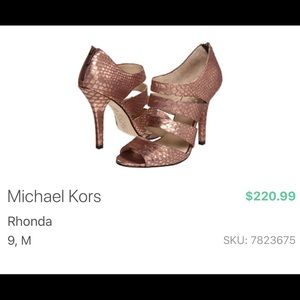 Rose gold heels; KORS by Michael Kors
